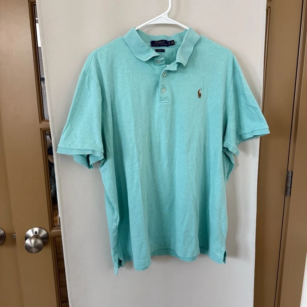 Polo Ralph Lauren Men's XL Aqua Blue Short Sleeve Polo Shirt